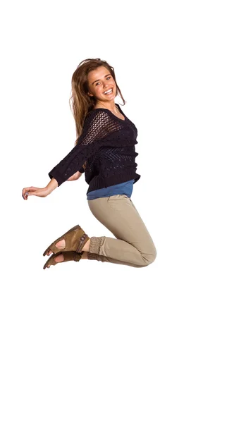 Young woman jumping — Stock Photo, Image