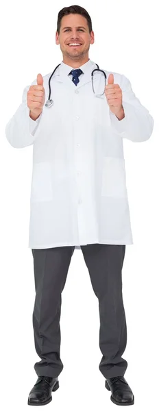 Doctor showing thumbs up — Stock Photo, Image