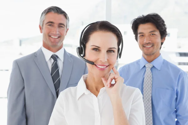 Businesswoman wearing headset — Stock Photo, Image