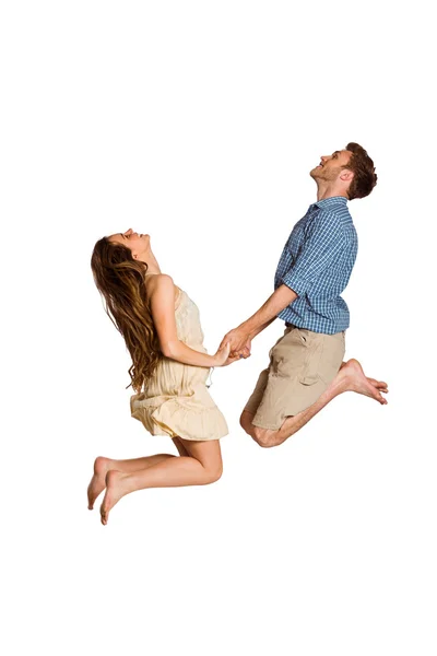 Young couple jumping — Stock Photo, Image