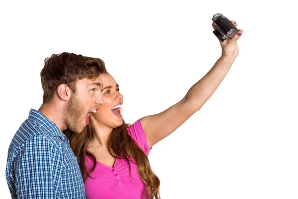 Casal tirando selfie — Fotografia de Stock