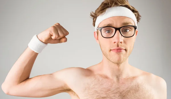 Hipster buigzame biceps — Stockfoto