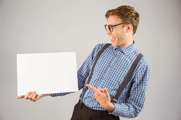 Hipster showing card — Stock Photo, Image