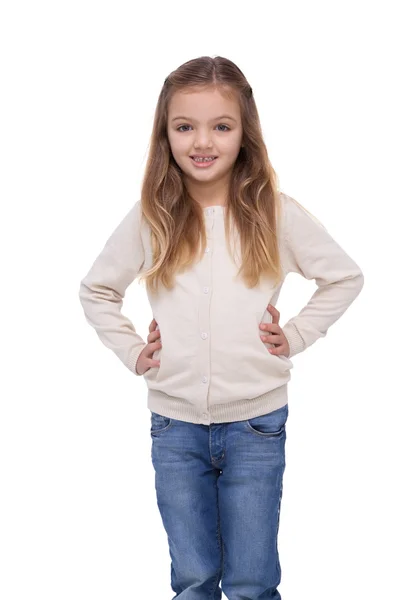 Girl with hands on hips — Stock Photo, Image