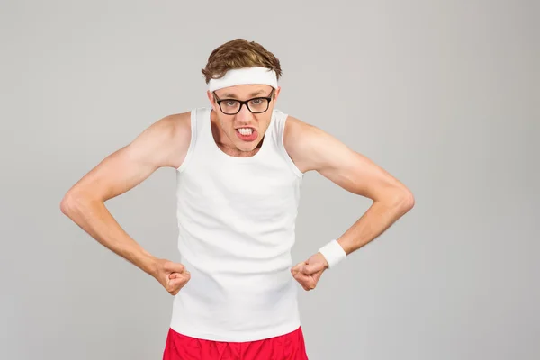 Hipster posiert in Sportbekleidung — Stockfoto