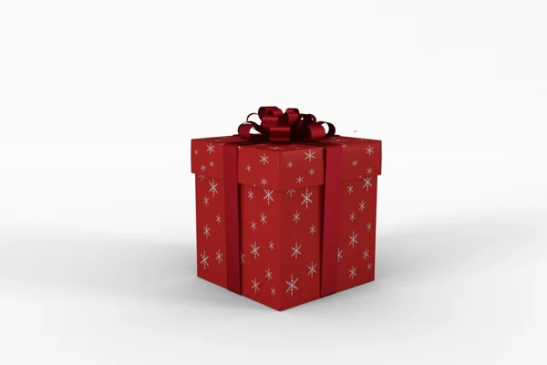 Caja regalo roja y plateada — Foto de Stock