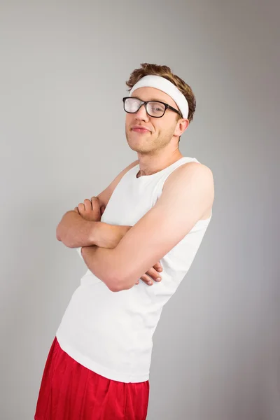 Hipster posing in sportswear — Stock Photo, Image