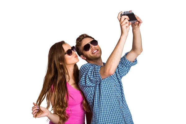 Paar nemen selfie — Stockfoto
