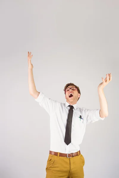 Businessman with arms raised — Stock Photo, Image