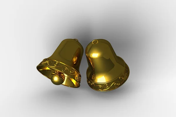 Golden christmas bells — Stock Photo, Image