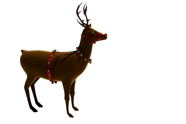 Noel reindeer çan ile — Stok fotoğraf