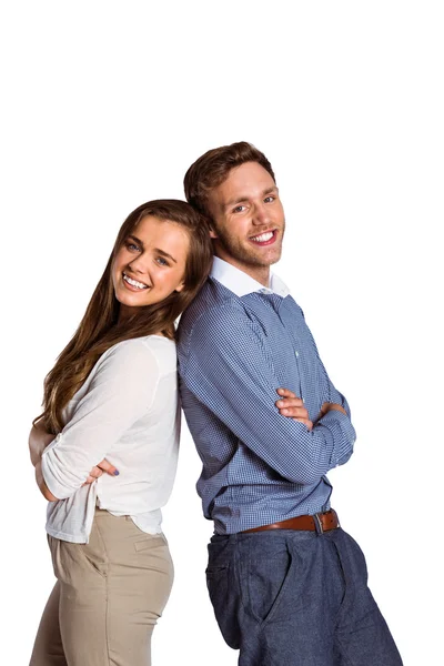 Couple with arms crossed — Stock Photo, Image