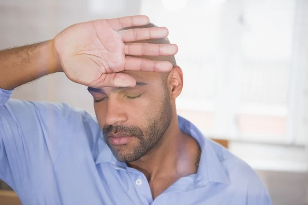 Businessman with eyes closed — Stock Photo, Image