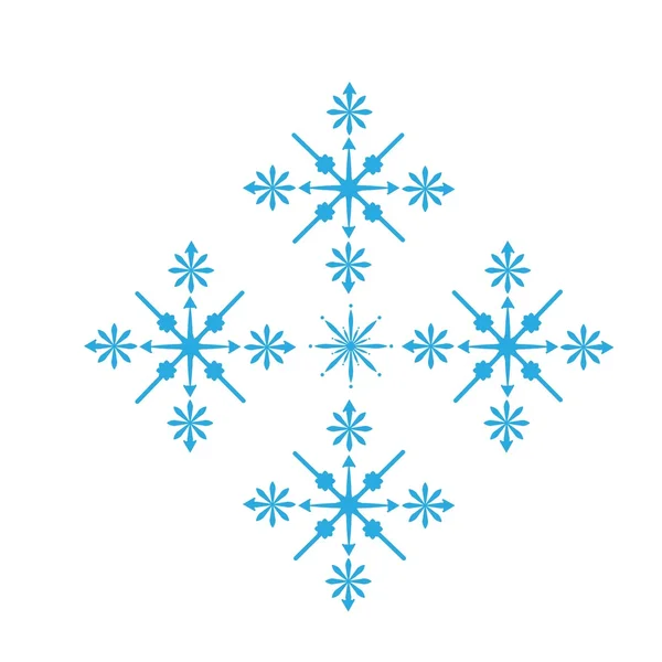 Тонкая цифровая голубая снежинка — стоковое фото
