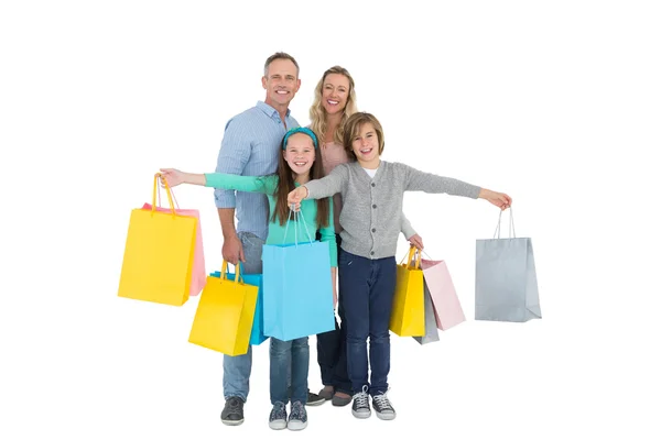 Famiglia con borse della spesa — Foto Stock