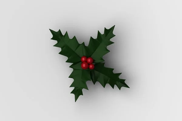Christmas holly with red berries — Stock Photo, Image