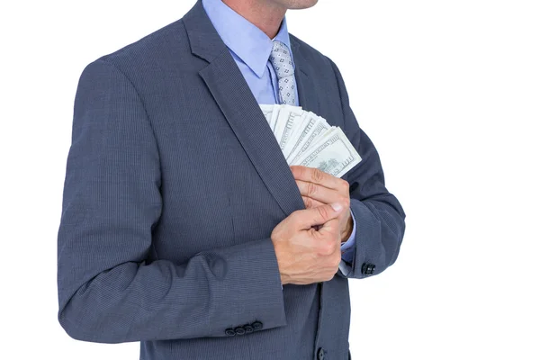 Business man holding bribe — стоковое фото
