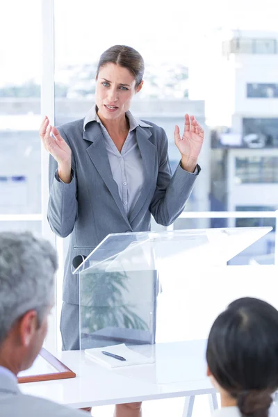 Business team applauding their colleague — Stock Photo, Image