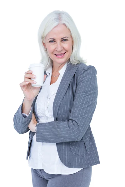 Geschäftsfrau trinkt Kaffee — Stockfoto