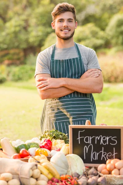 Handsome farmer standing arms crossed — Stock Photo, Image