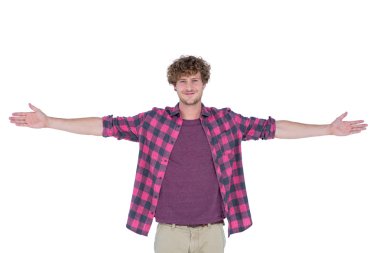 handsome man with arms stretched clipart