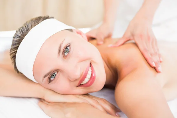 Blonde enjoying a massage — Stock Photo, Image