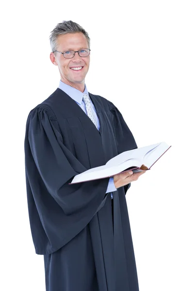 Advogado bonito segurando código de trabalho — Fotografia de Stock