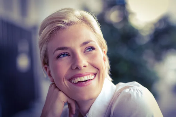 Cafe owner smiling at the camera — Stock Photo, Image