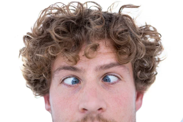 Casual man grimacing in front of camera — Stock Photo, Image