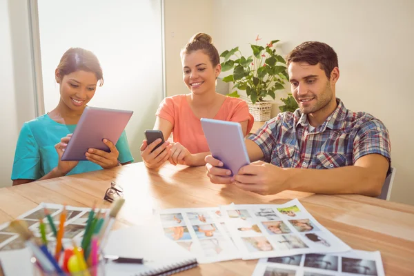 Creative colleagues with digital tablet — Stock Photo, Image