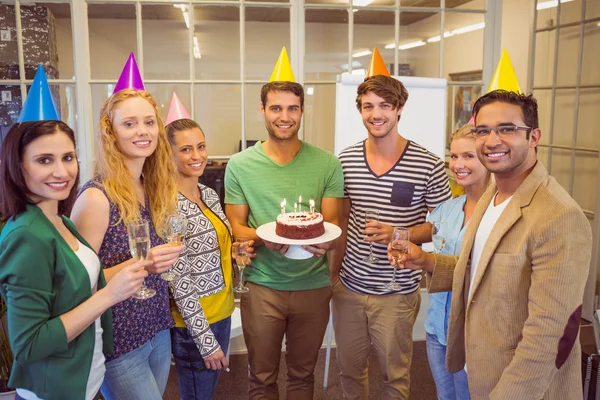 Business people celebrating a birthday — Stock Photo, Image