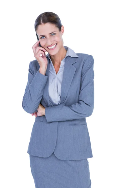 Zakenvrouw bellen met haar smartphone — Stockfoto