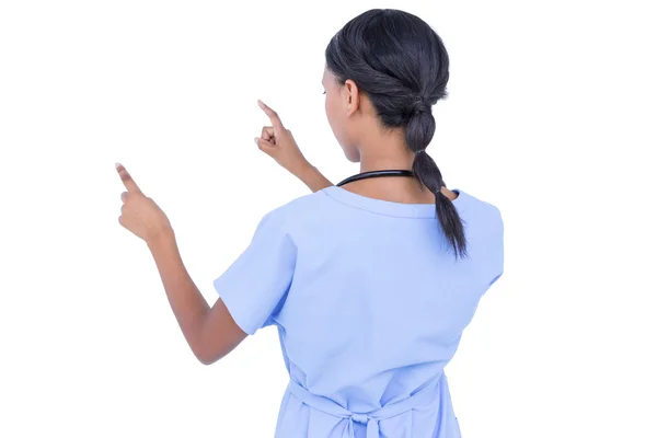 Jovem médico gestos com as mãos — Fotografia de Stock