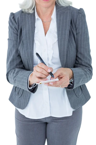 Businesswoman holding notebook — Stock Photo, Image