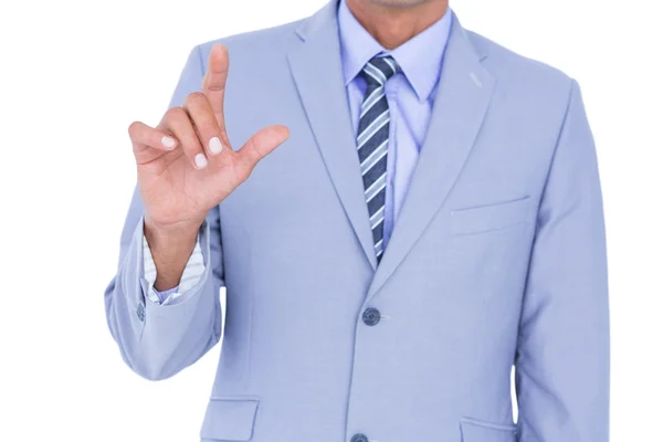 Hombre de negocios guapo gesticulando con las manos — Foto de Stock