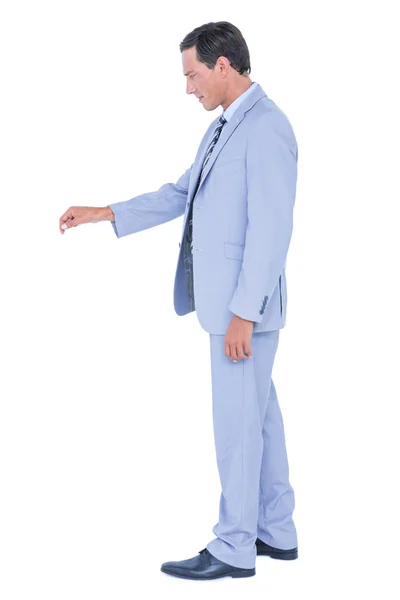 Biznesmen stojąc na biały — Zdjęcie stockowe