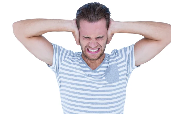 Bonito homem casual gritando — Fotografia de Stock