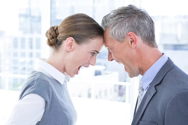 Head to head business colleagues quarreling — Stock Photo, Image