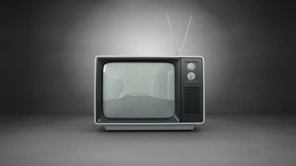 Antiquado tv com tela verde — Vídeo de Stock