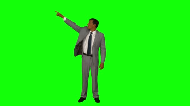 Businessman pointing with his finger — Stock Video