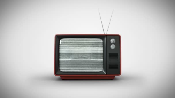 Ouderwetse tv met groen scherm — Stockvideo