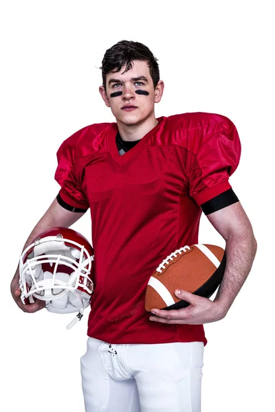 Sisak és egy labdát amerikaifutball-játékos — Stock Fotó