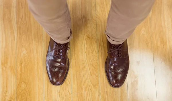 Overhead of mans dress shoes — Stock Photo, Image