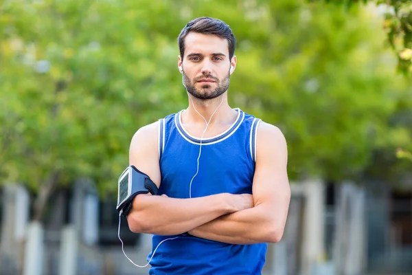 Determined handsome athlete — Stock Photo, Image