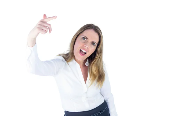 Angry businesswoman gesturing — Stock Photo, Image