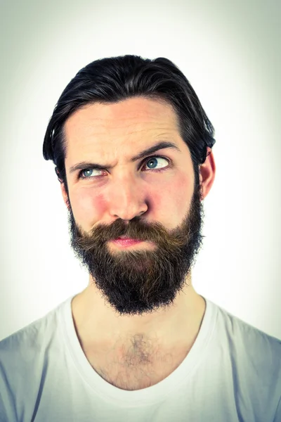 Hipster thinking and looking away — Stock Photo, Image