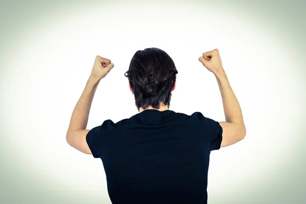 Handsome hipster beating his fists — Stock Photo, Image