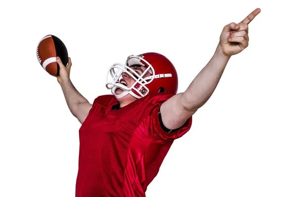 Een triomf van een american football-speler — Stockfoto