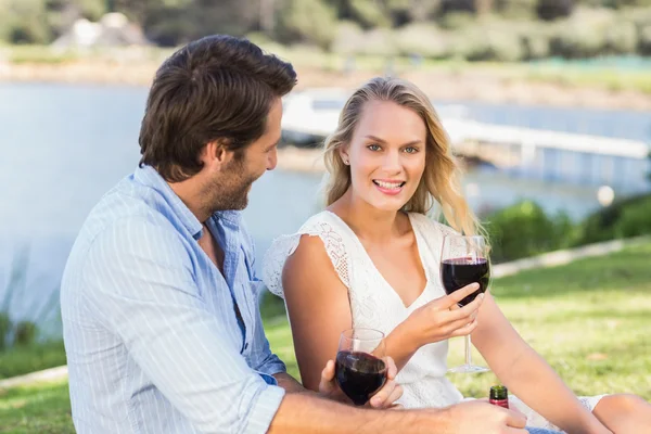 Cute couple on date discussing together — Stock Photo, Image