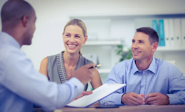 Business partners working on laptop — Stock Photo, Image